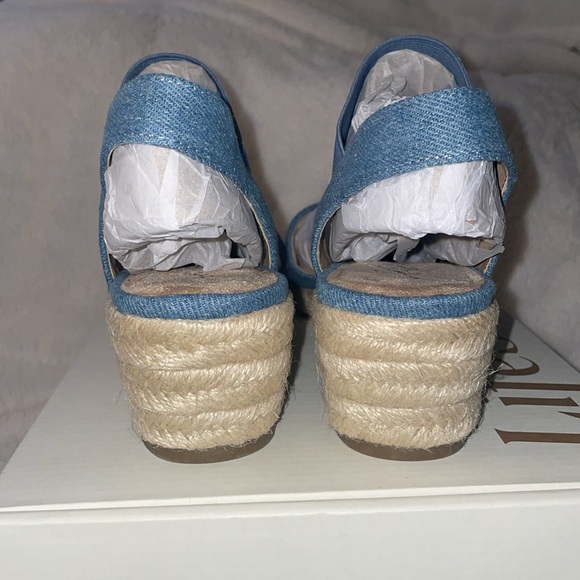 NWT LifeStride KIMMIE Blue Denim Raffia Espadrille Wedge Sandal - Picture 12 of 16